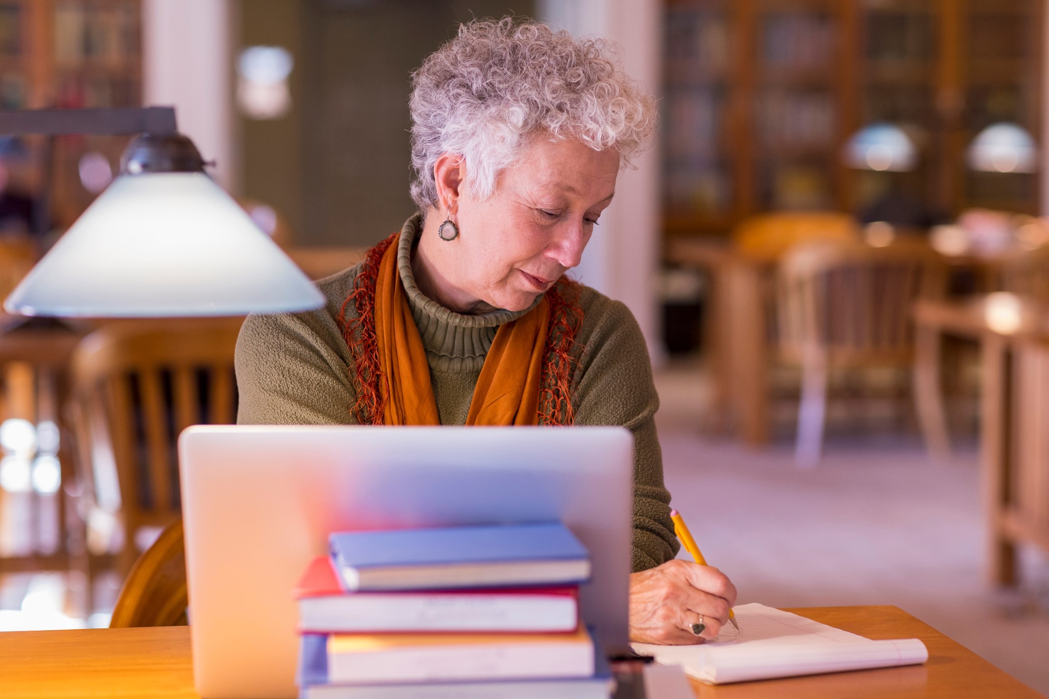 lifelong learner in university library