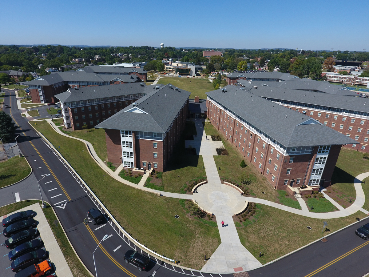 arial photo of student housing