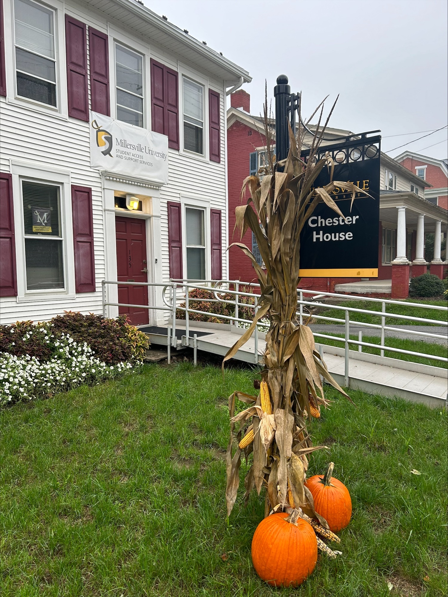 Chester House With Fall Decorations