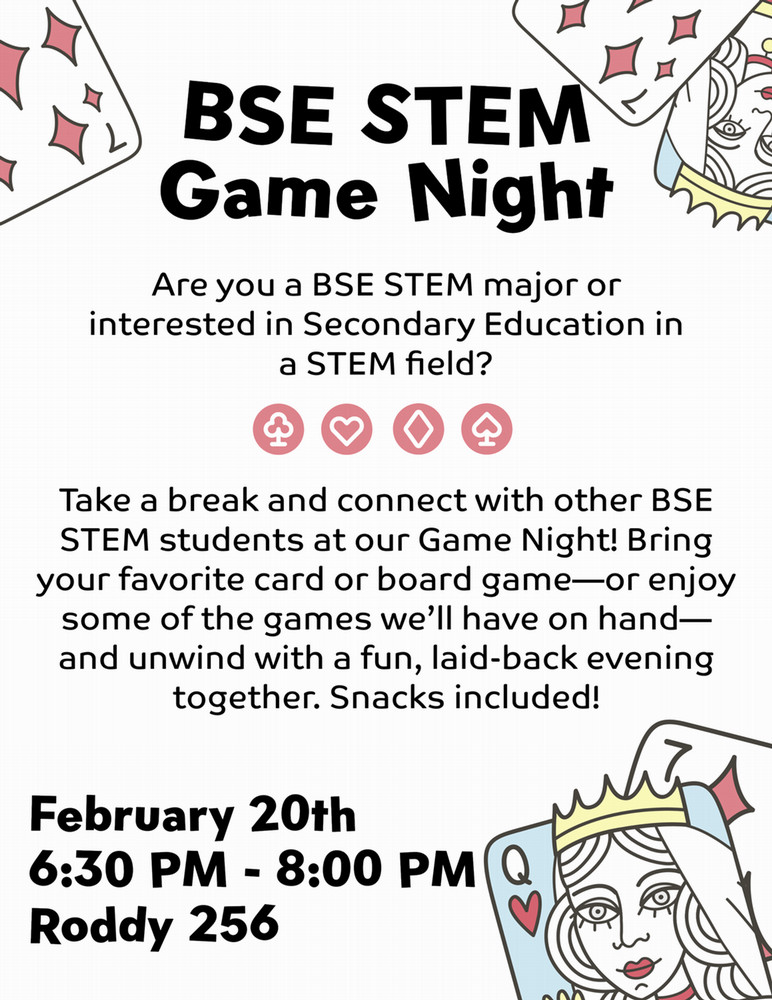 BSE STEM Game Night Flyer