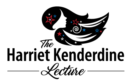 Kenderdine Logo, a woman with long black hair and stars surrounding her. 